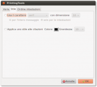 Opzioni di stampa su Mozilla Thunderbird dopo l'installazione di PrintingTools