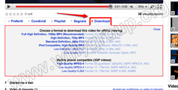 YouTube Video Downloader for GreaseMonkey in azione.